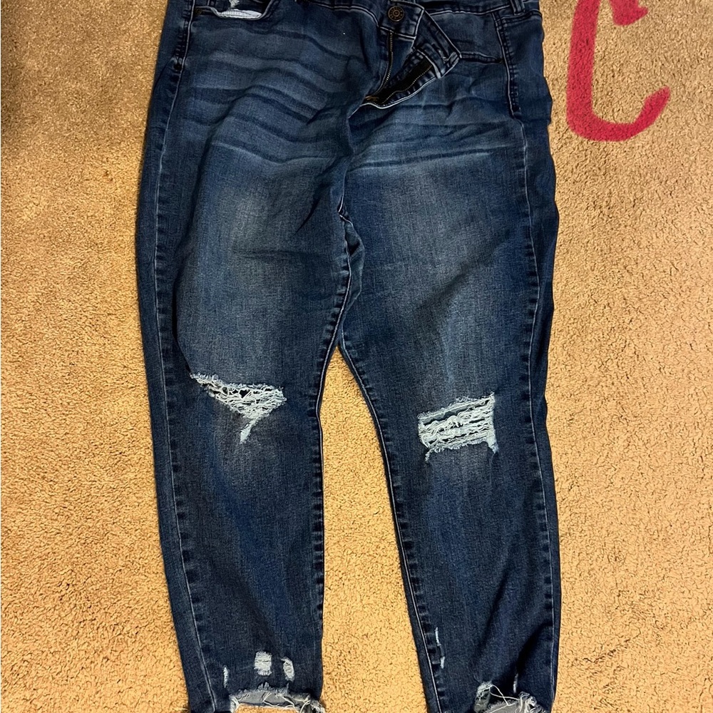 Distressed Blue Jeans- Celebrity Pink from Chic Soul